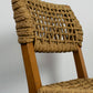 Chaise corde et bois par Audoux Minet pour Vibo, 1950