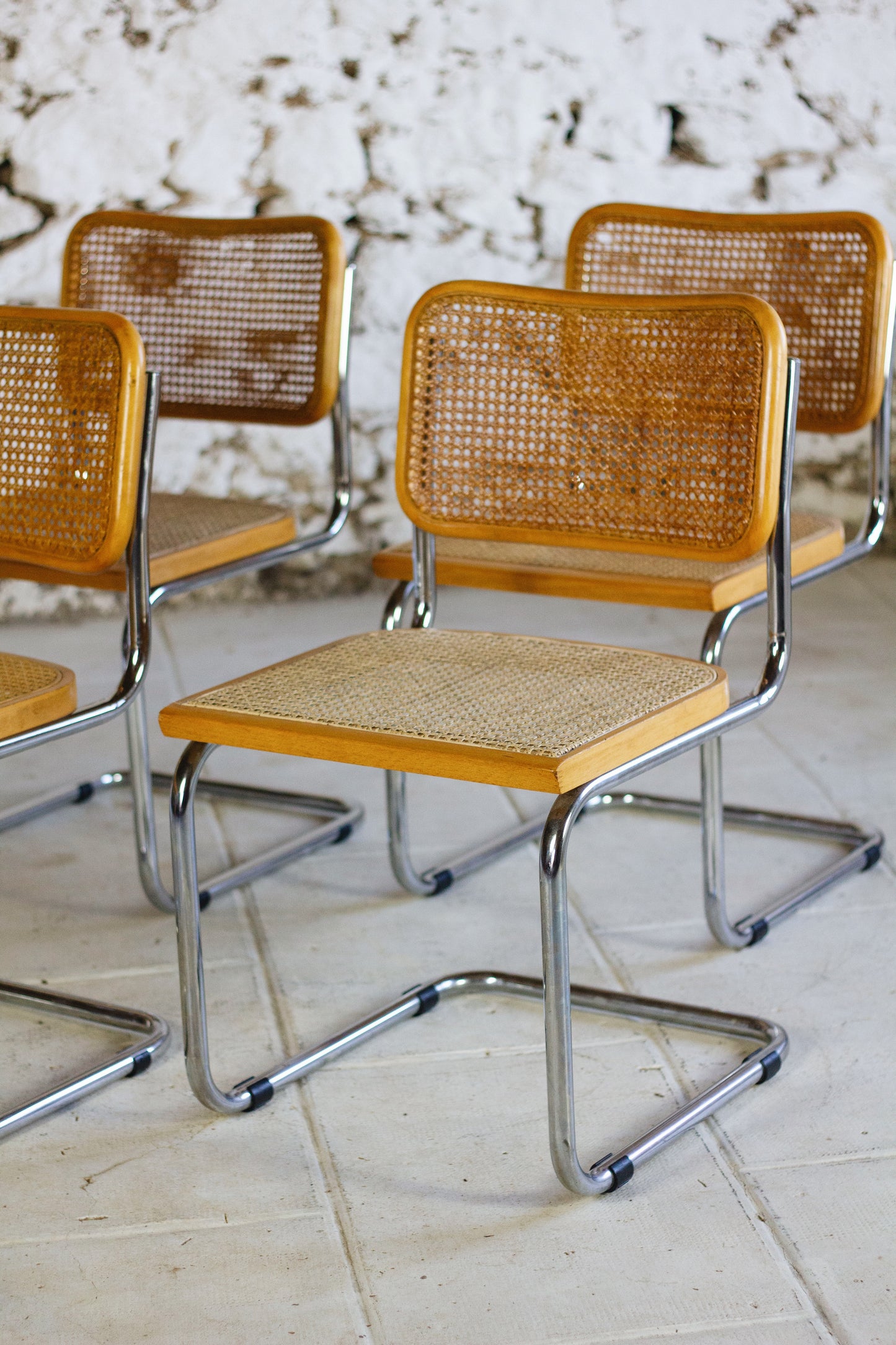 Lot de 4 chaises Cesca B32 par Marcel Breuer