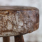 Paire de tabourets de bar style brutaliste en orme massif