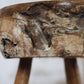Paire de tabourets de bar style brutaliste en orme massif