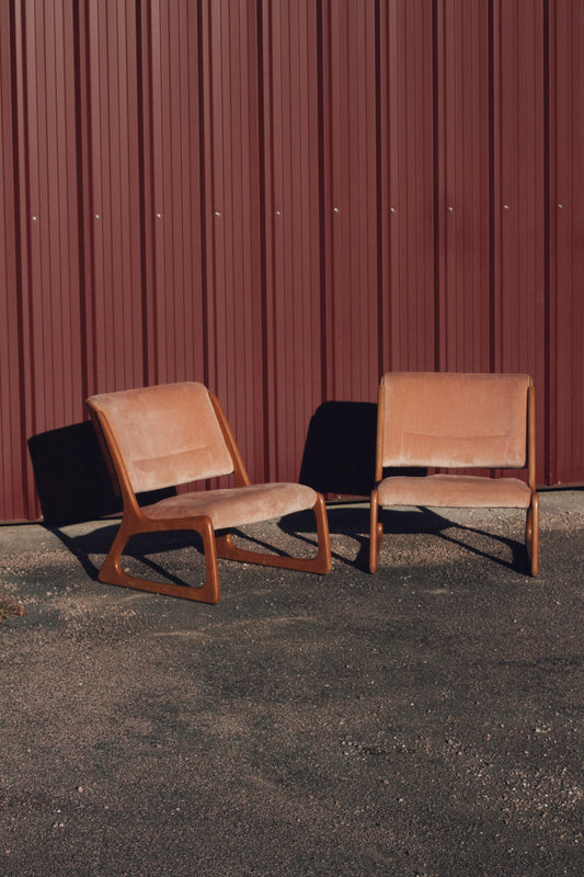Paire de fauteuils lounge "traineau" Baumann, 1960