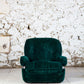 Fauteuil "space age" velours vert de Beka, 1970