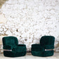Fauteuil "space age" velours vert de Beka, 1970