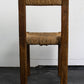 Chaise brutaliste paille et pin, 1950