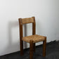 Chaise brutaliste paille et pin, 1950