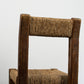 Chaise brutaliste paille et pin, 1950
