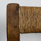Chaise brutaliste paille et pin, 1950