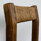 Chaise brutaliste paille et pin, 1950