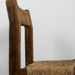 Chaise brutaliste paille et pin, 1950