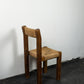 Chaise brutaliste paille et pin, 1950