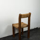 Chaise brutaliste paille et pin, 1950