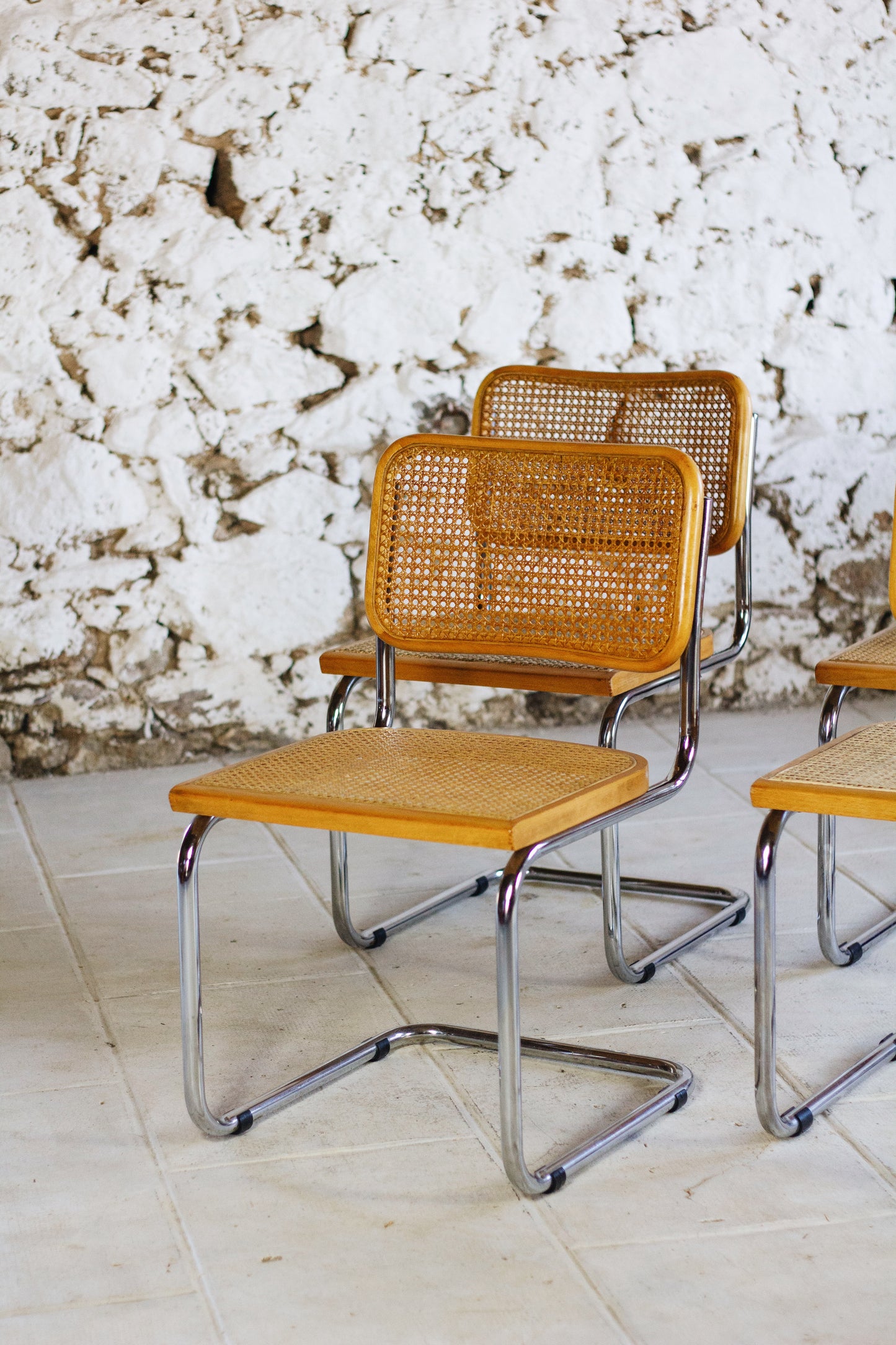Lot de 4 chaises Cesca B32 par Marcel Breuer