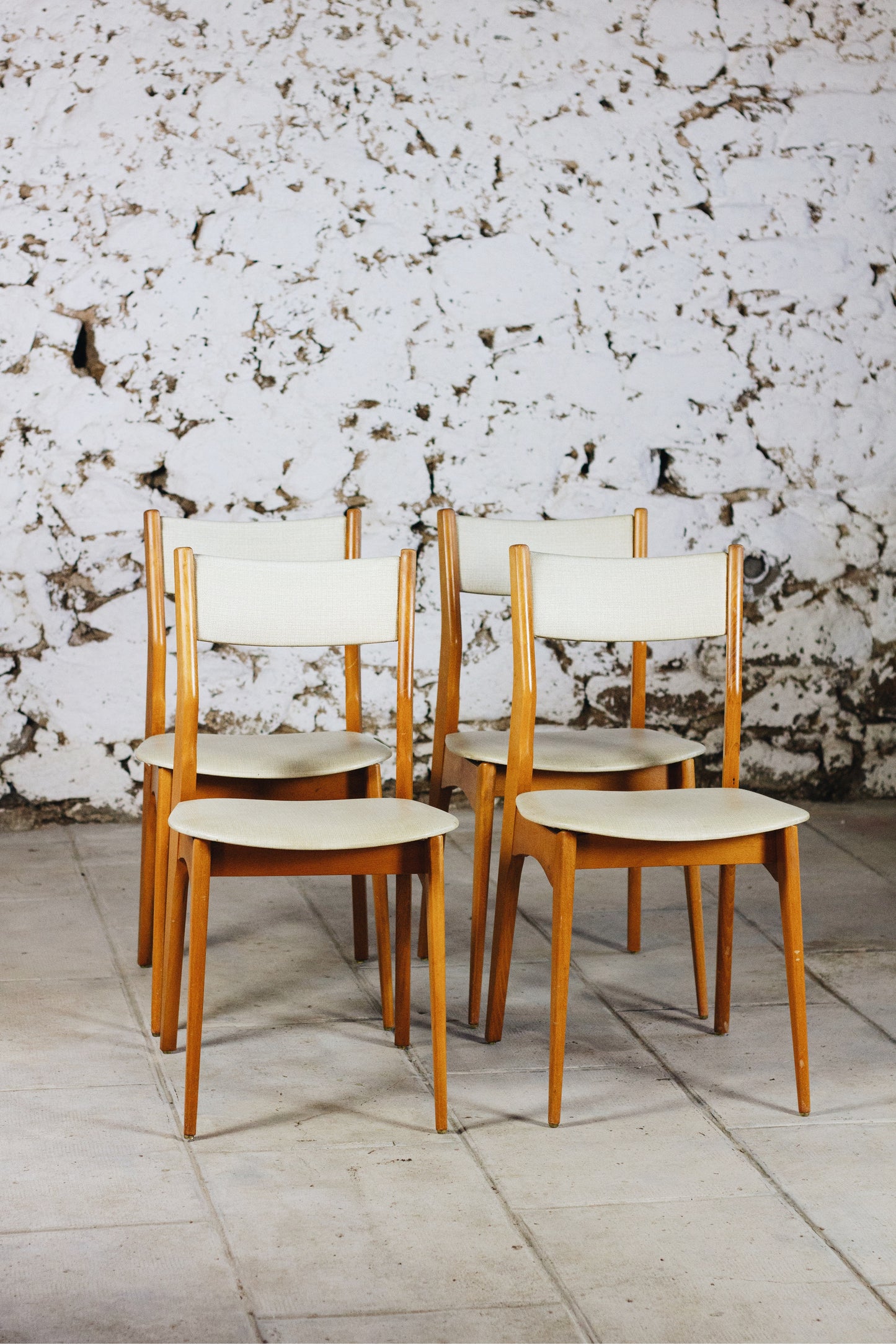 Suite de 4 chaises danoises en hêtre, 1960