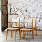 Suite de 4 chaises danoises en hêtre, 1960