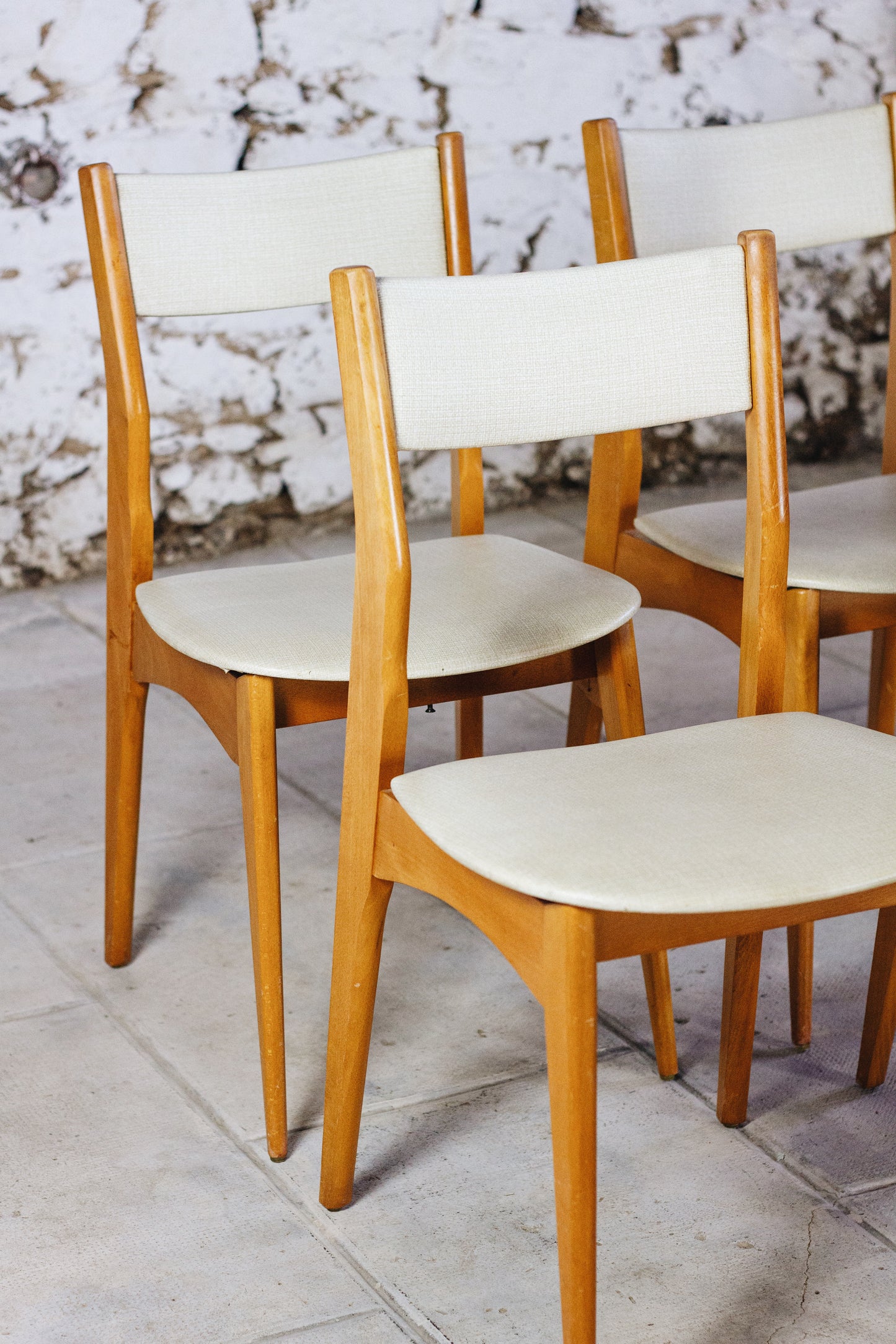 Suite de 4 chaises danoises en hêtre, 1960