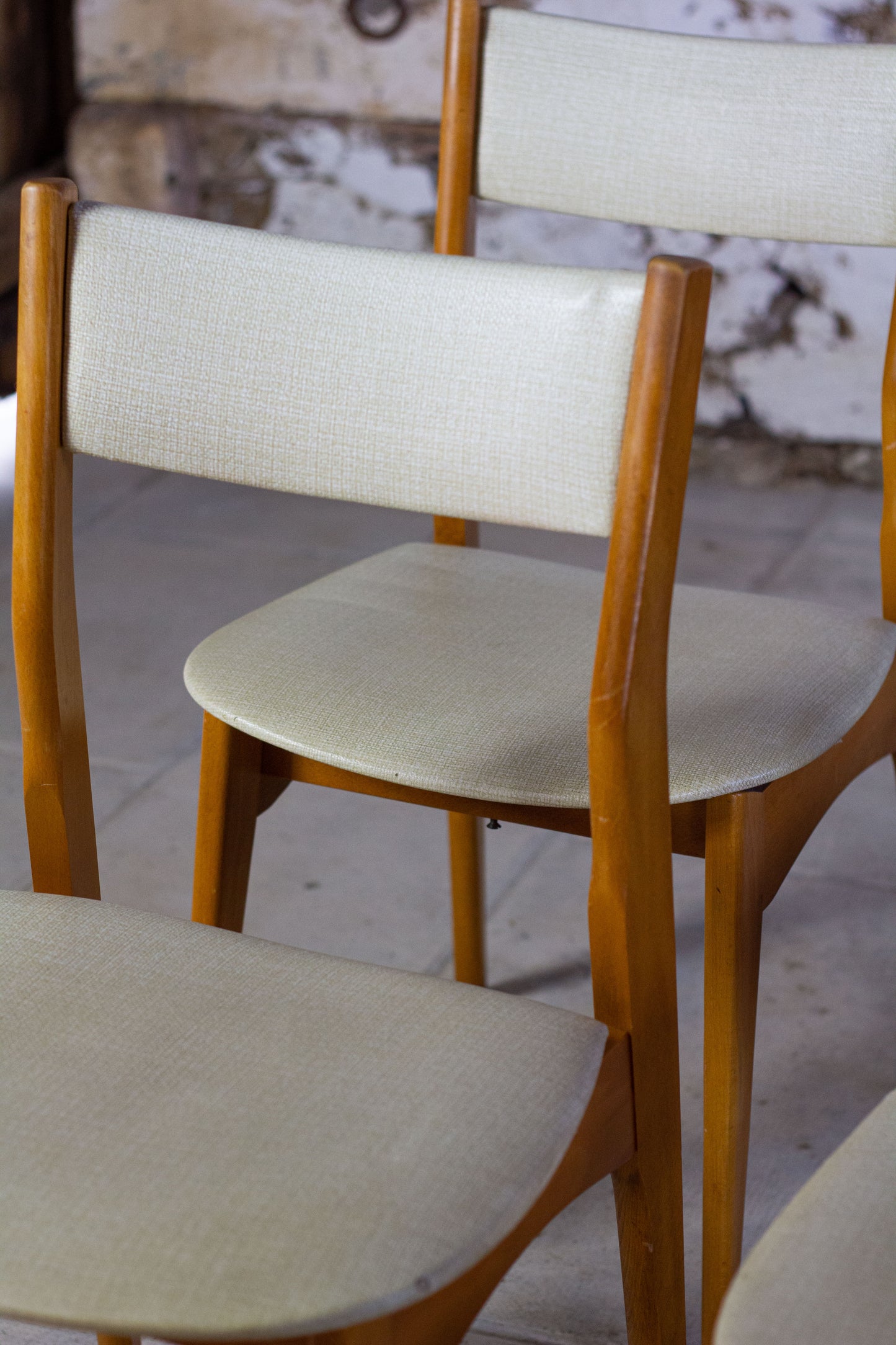 Suite de 4 chaises danoises en hêtre, 1960