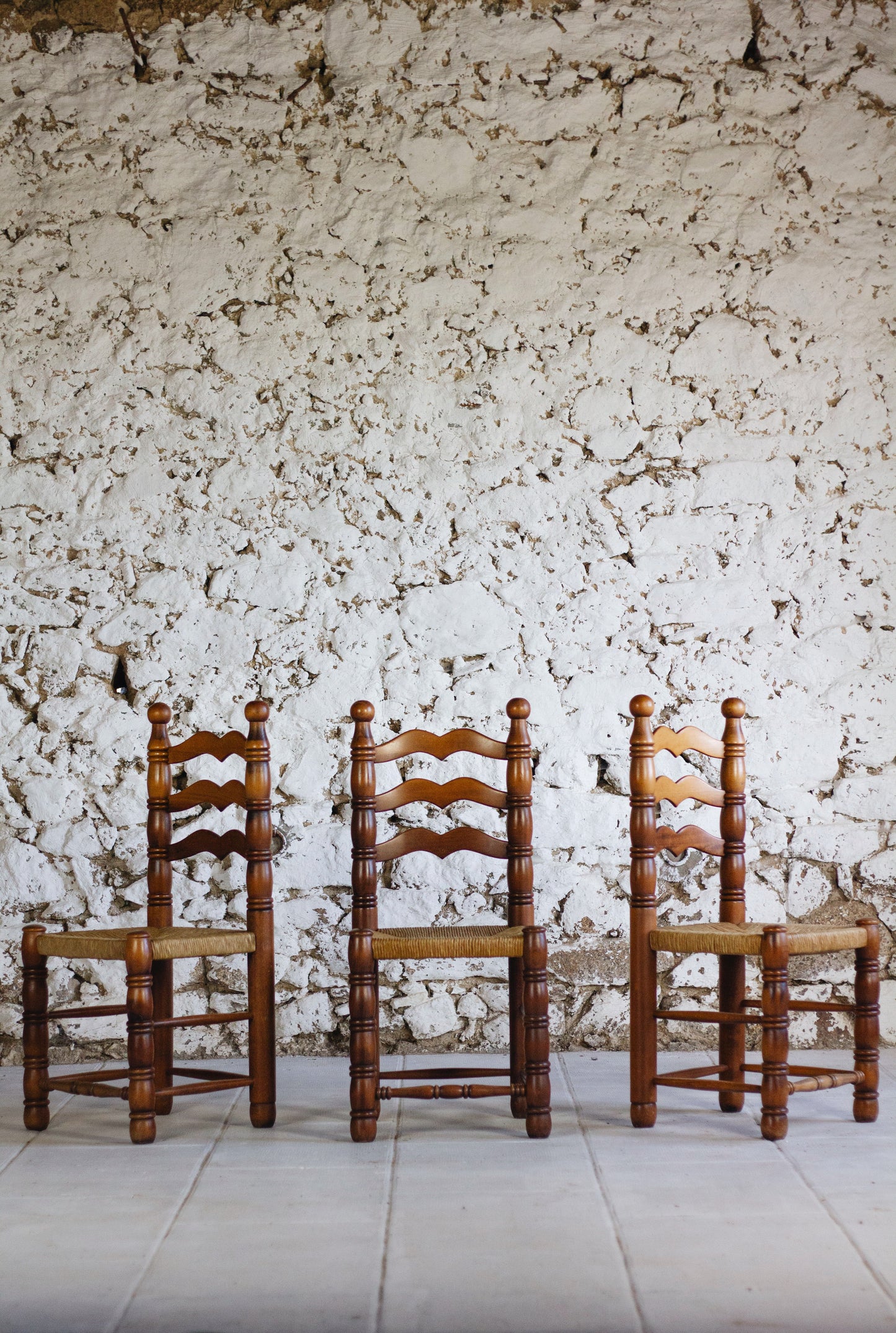 Lot de 6 chaises brutalistes Charles Dudouyt, 1950