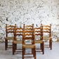 Lot de 6 chaises brutalistes Charles Dudouyt, 1950
