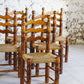 Lot de 6 chaises brutalistes Charles Dudouyt, 1950
