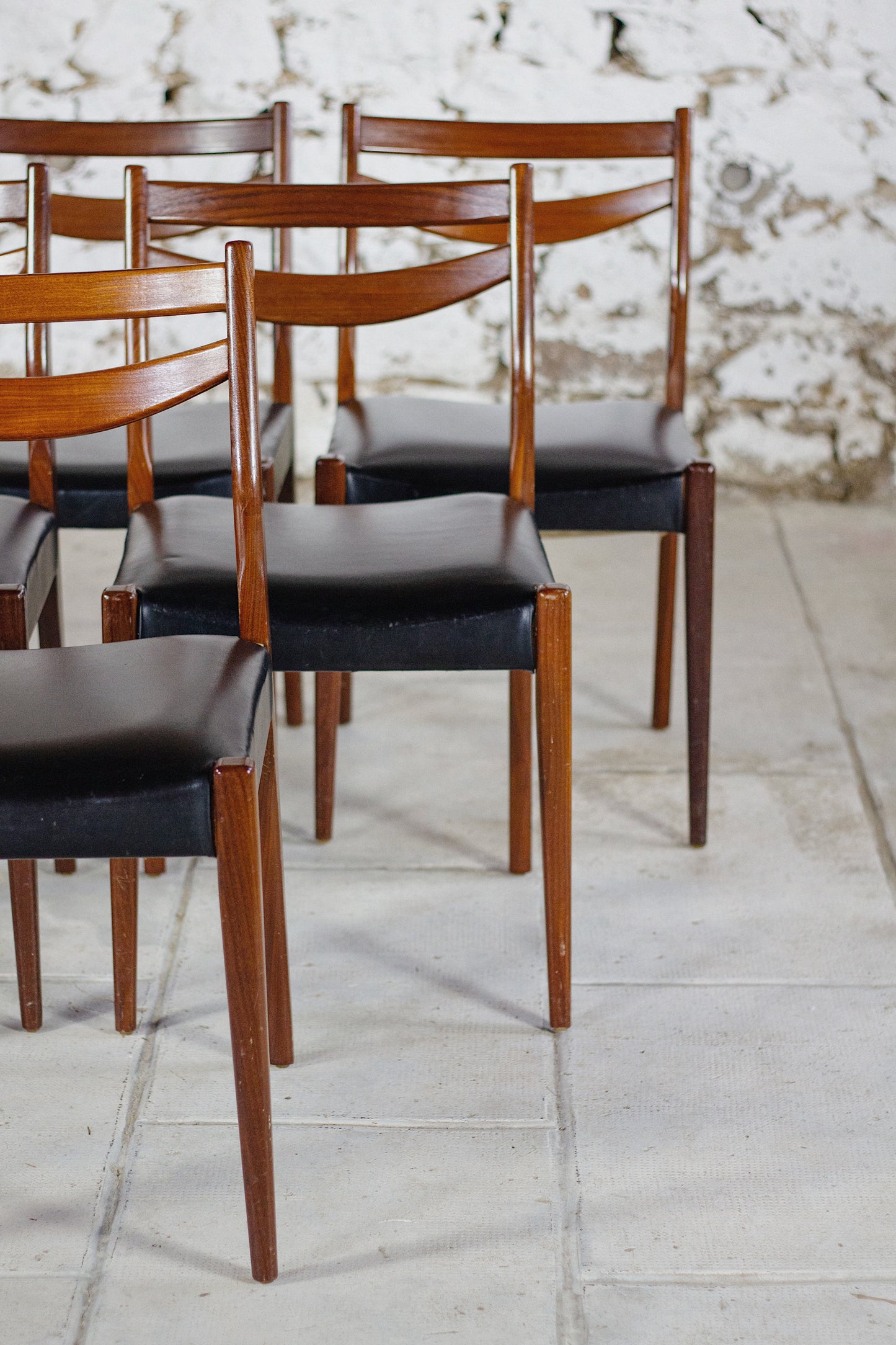 Chaise scandinave en teck et skaï, 1960