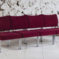 Lot de 4 chauffeuses de style moderniste bordeaux, 1970