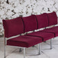 Lot de 4 chauffeuses de style moderniste bordeaux, 1970