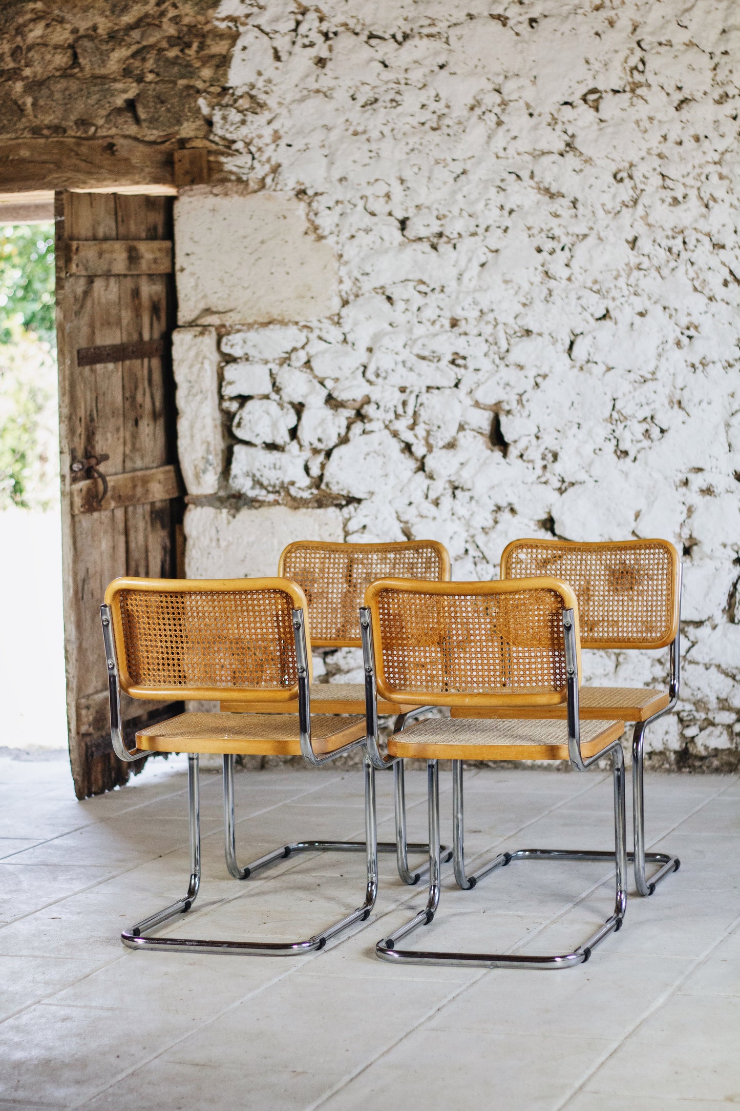 Lot de 4 chaises Cesca B32 par Marcel Breuer