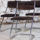 5 chaises tubulaires en daim et chrome Roche Bobois, 1970