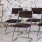 5 chaises tubulaires en daim et chrome Roche Bobois, 1970