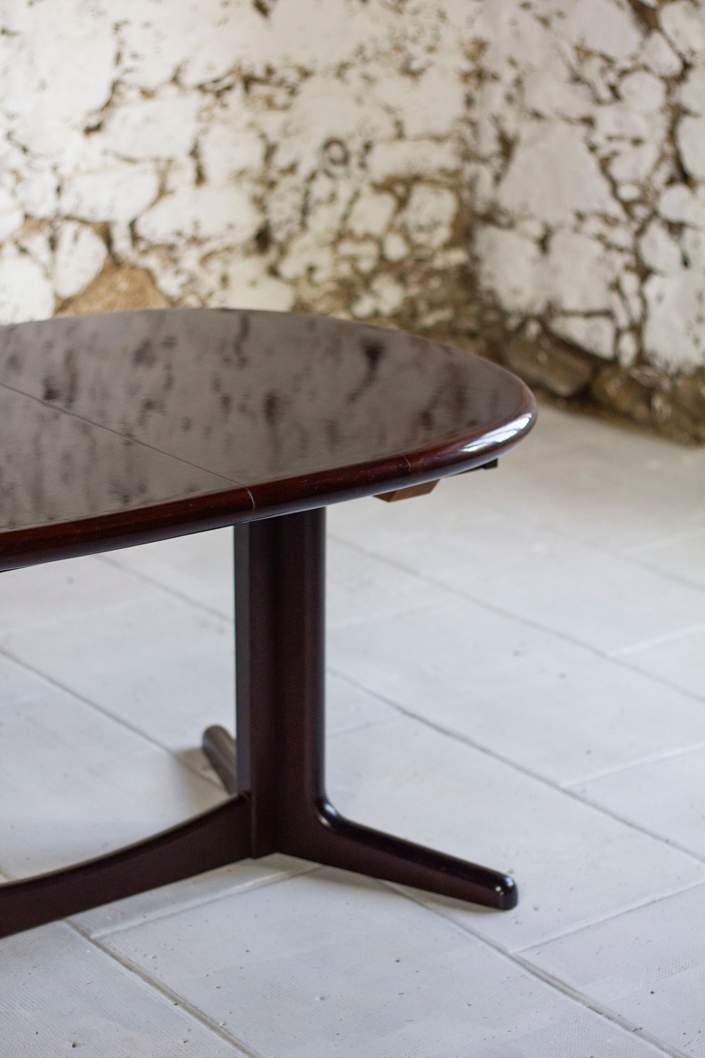Table à manger danoise extensible en bois de rose par E. Valentinsen, 1960