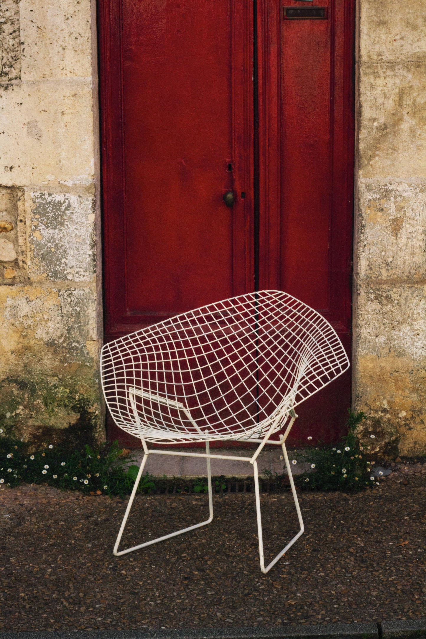 Fauteuil Diamond Chair blanc, Harry Bertoia, 1960