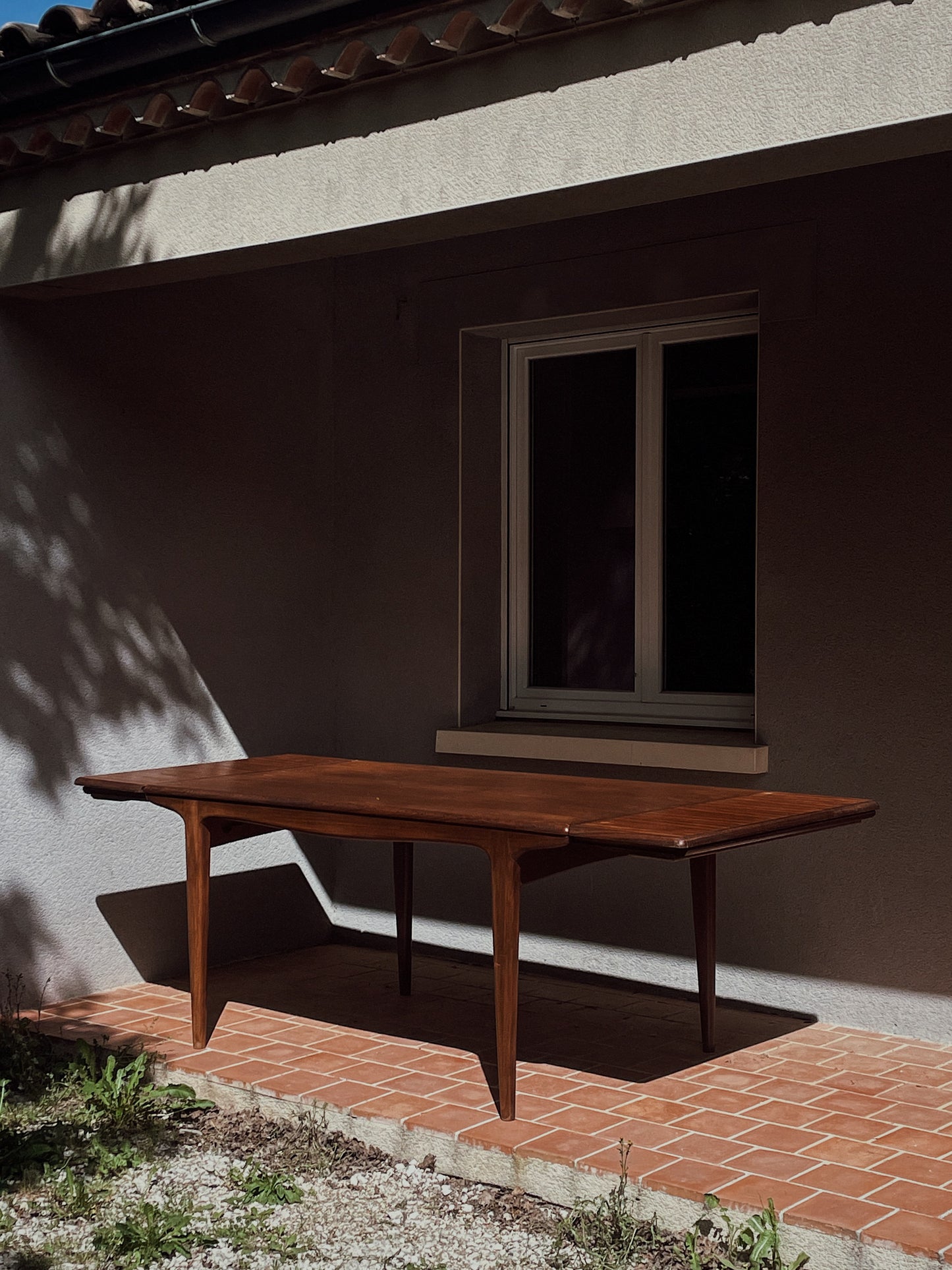 Table scandinave en teck avec rallonges par Johannes Andersen, 1960