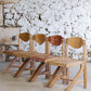 4 chaises de cantine vintage en hêtre, 1980