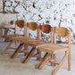 4 chaises de cantine vintage en hêtre, 1980