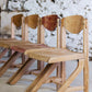 4 chaises de cantine vintage en hêtre, 1980