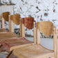 4 chaises de cantine vintage en hêtre, 1980