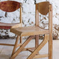 4 chaises de cantine vintage en hêtre, 1980