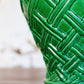 Lampe en faïence verte tressée