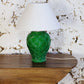 Lampe en faïence verte tressée