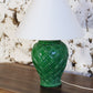 Lampe en faïence verte tressée