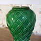 Lampe en faïence verte tressée