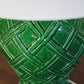 Lampe en faïence verte tressée