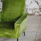 Paire de fauteuils vintage velours vert, 1950