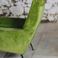 Paire de fauteuils vintage velours vert, 1950
