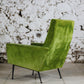 Paire de fauteuils vintage velours vert, 1950