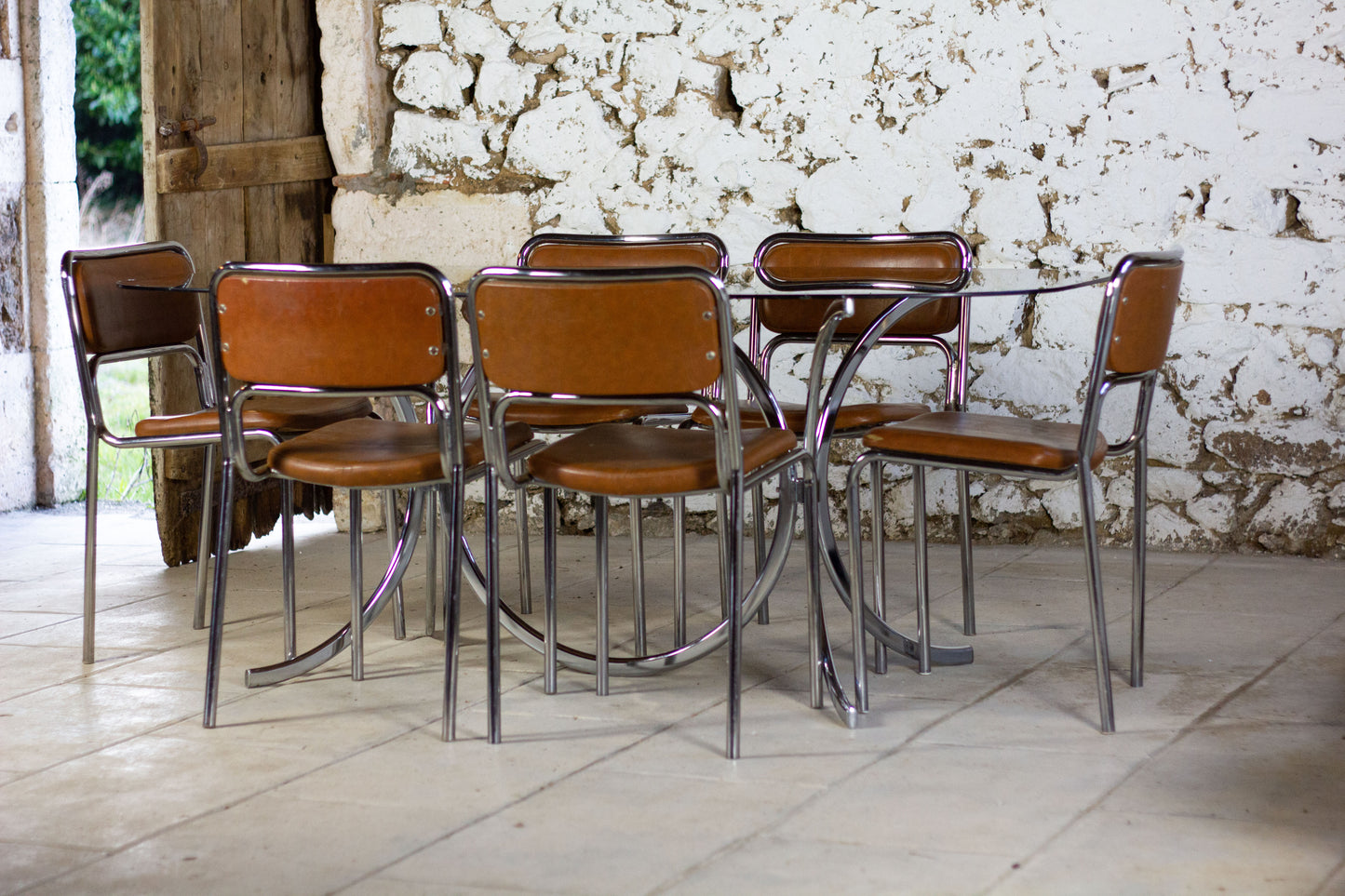 Table verre fumé style Gastone Rinaldi, 1970