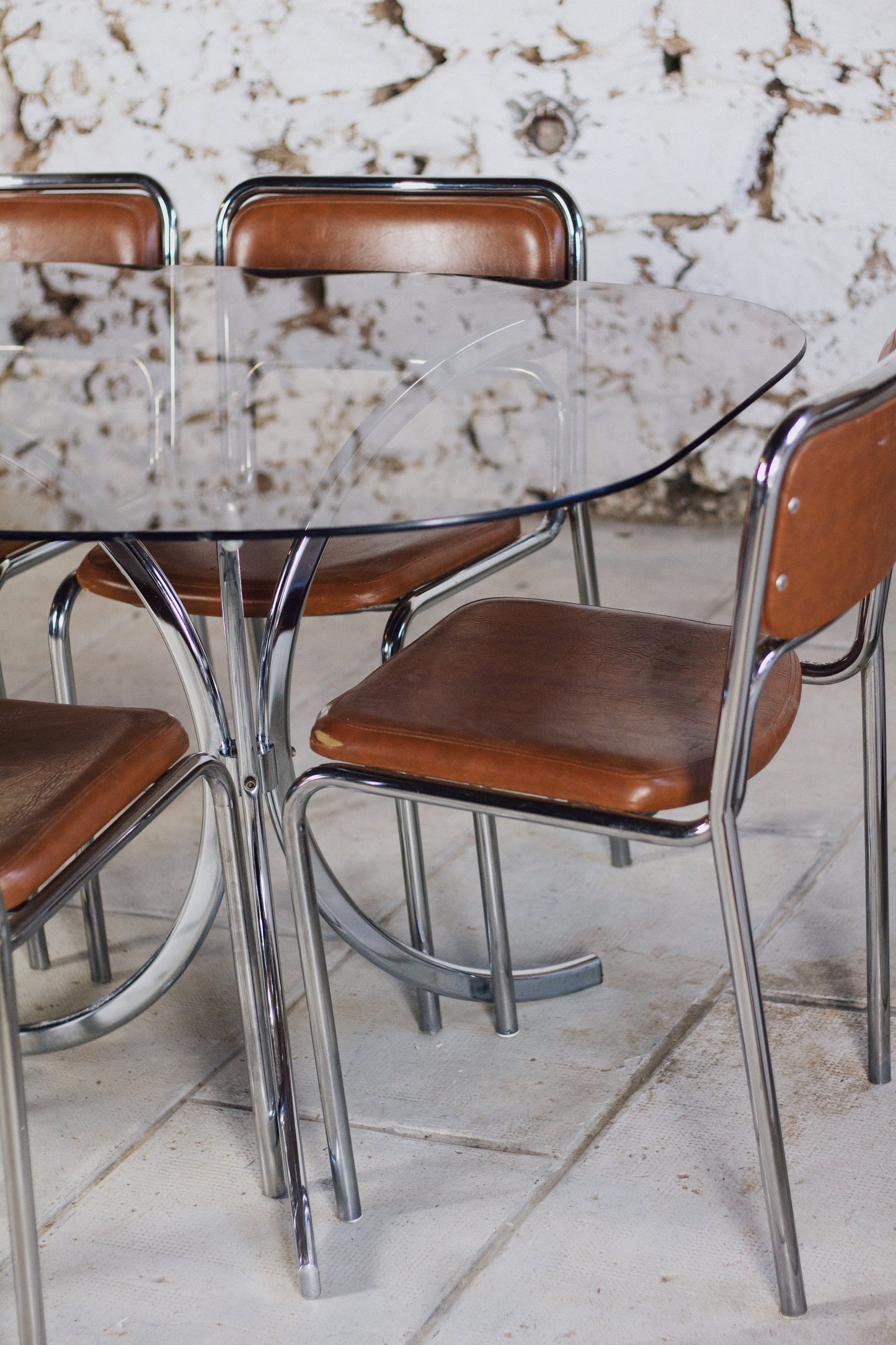 Table verre fumé style Gastone Rinaldi, 1970