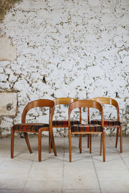 4 chaises Gondole par Baumann, 1960