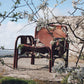 Fauteuil "safari" en cuir et bambou par Tito Agnoli, 1960