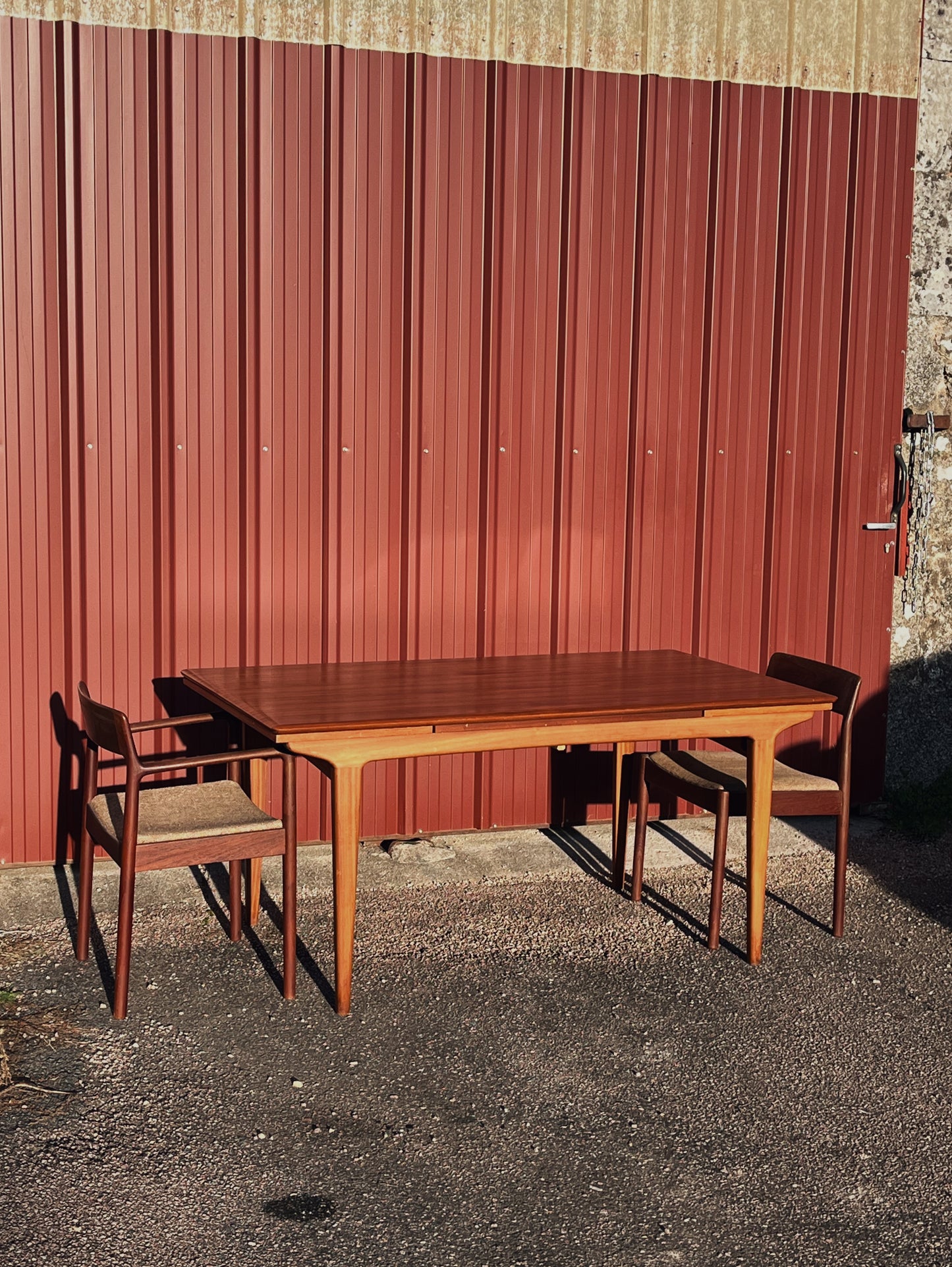 Table à manger scandinave en teck à rallonges, 1960